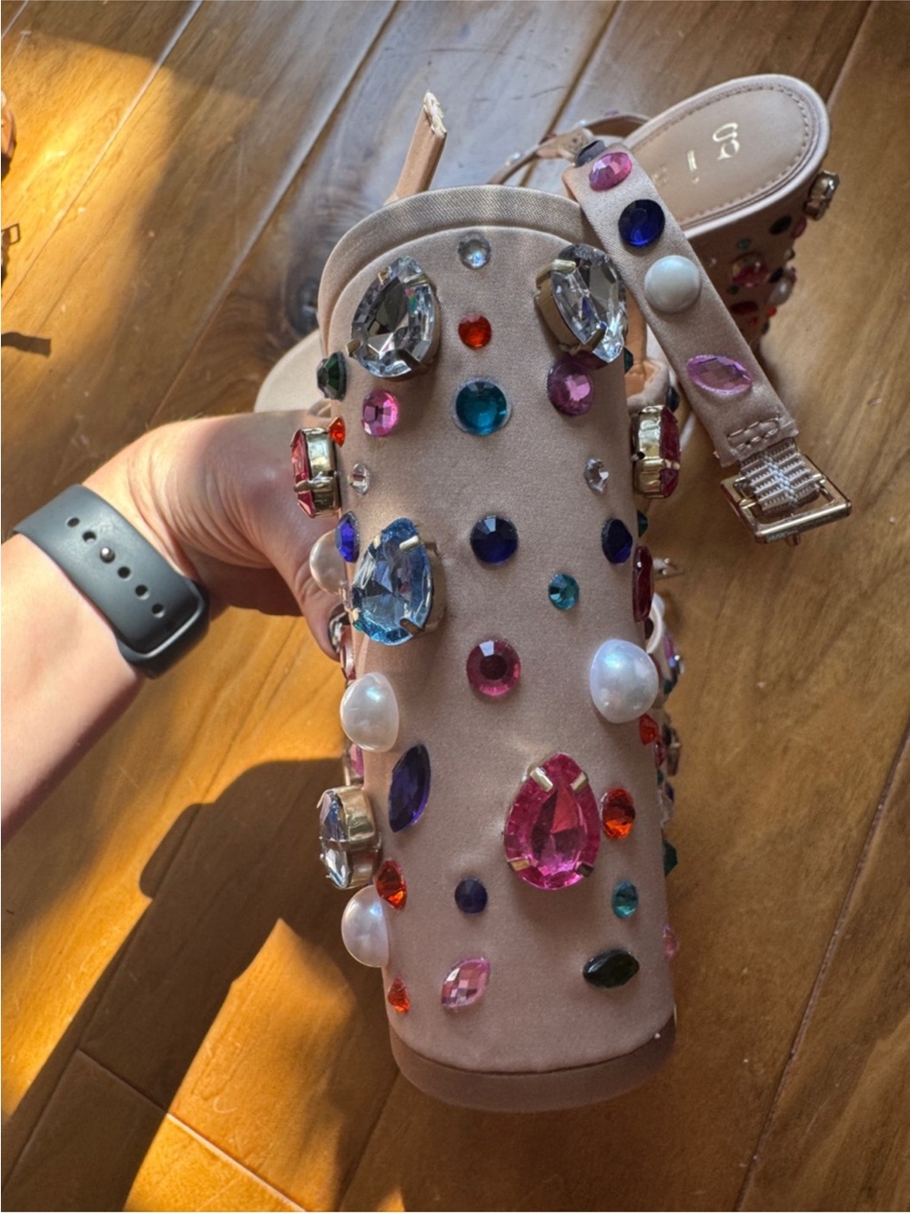 NWT Gianni Bini Calvan Jewel Ornamented Platform Dress Sandals Sz 6,5 - Picture 6 of 7